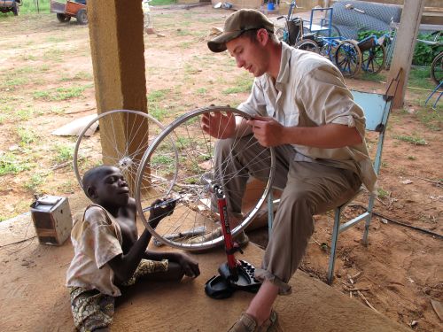 A student working on a past project