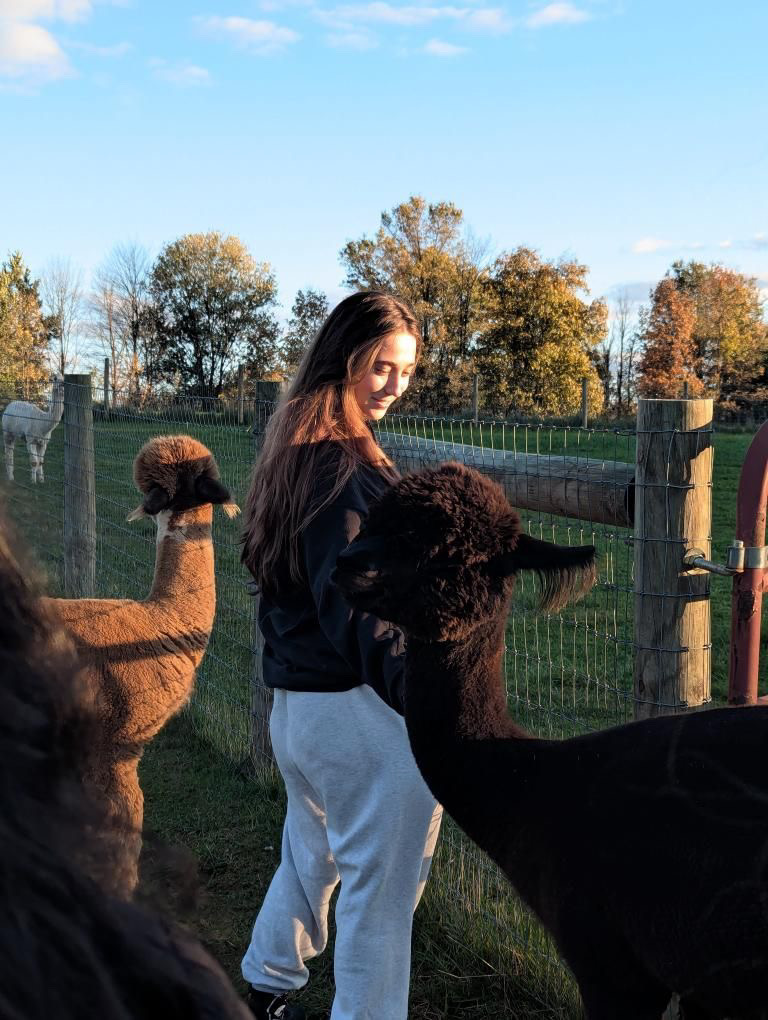 Student with alpaca