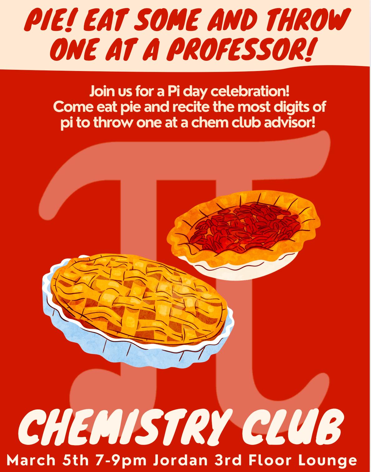 Chem club pie day poster