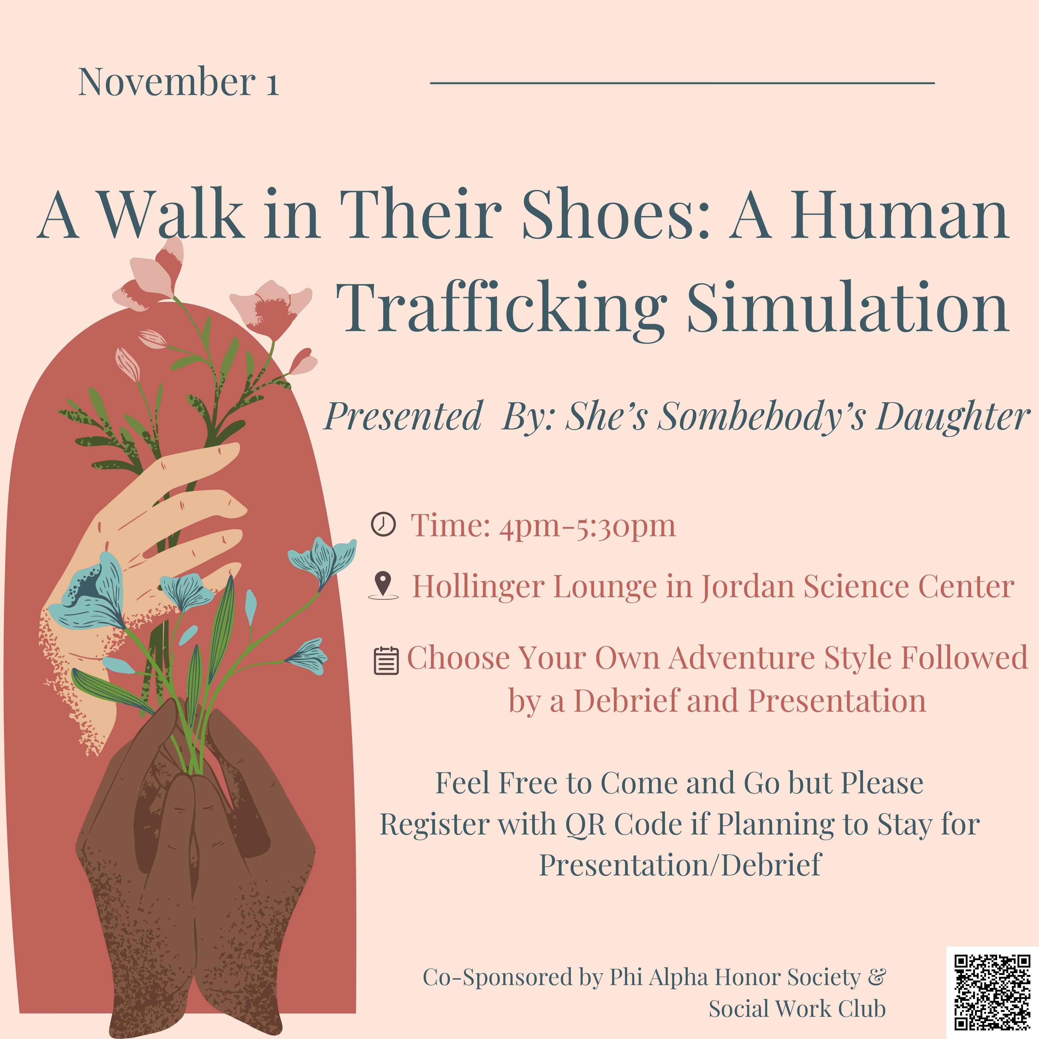 Human trafficking simulation poster