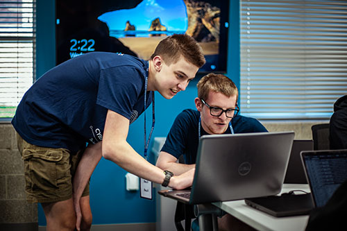 Two male students at Cyber camp