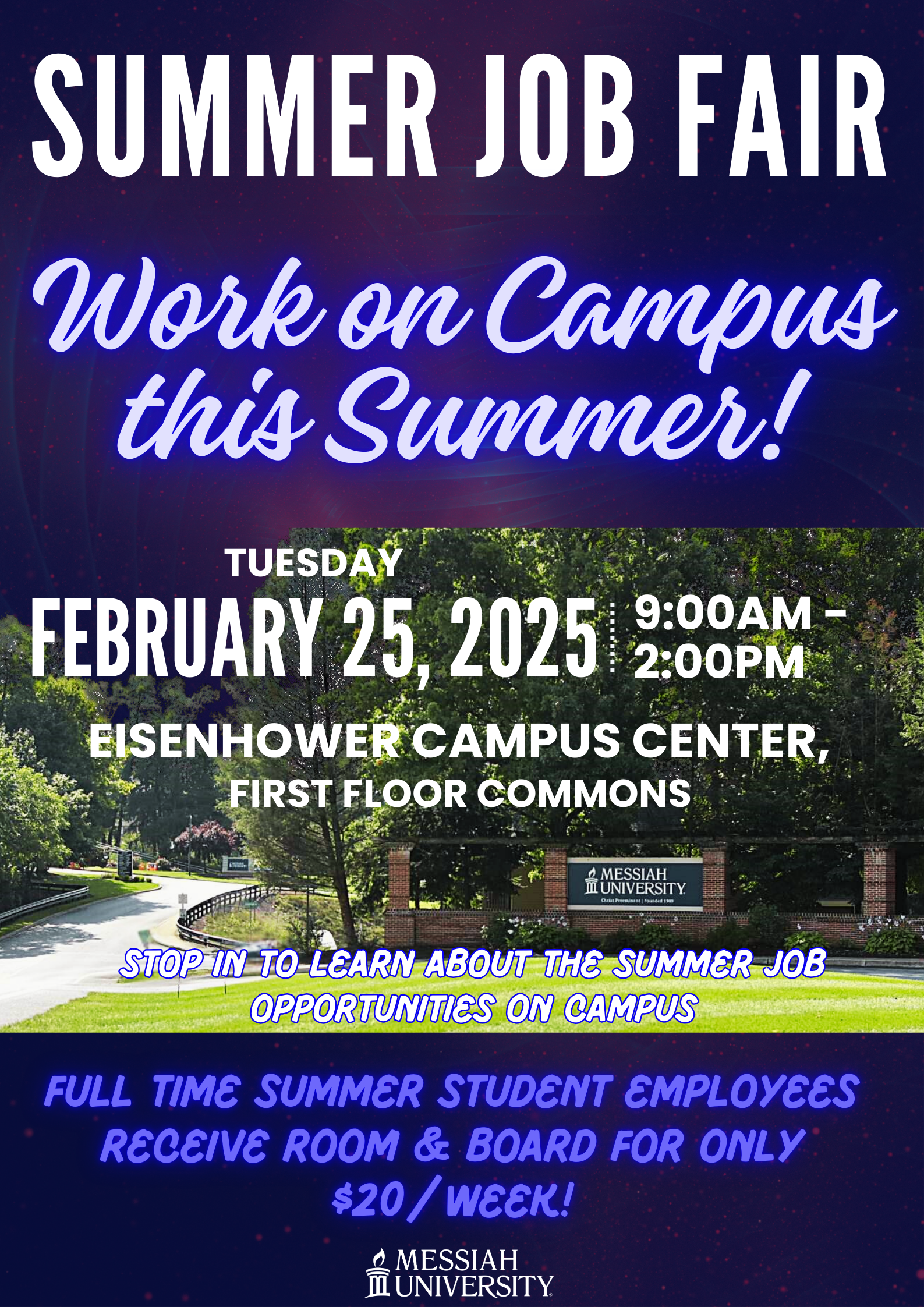 Summer job fair - February 25, 9am-2pm, ECC first floor commons