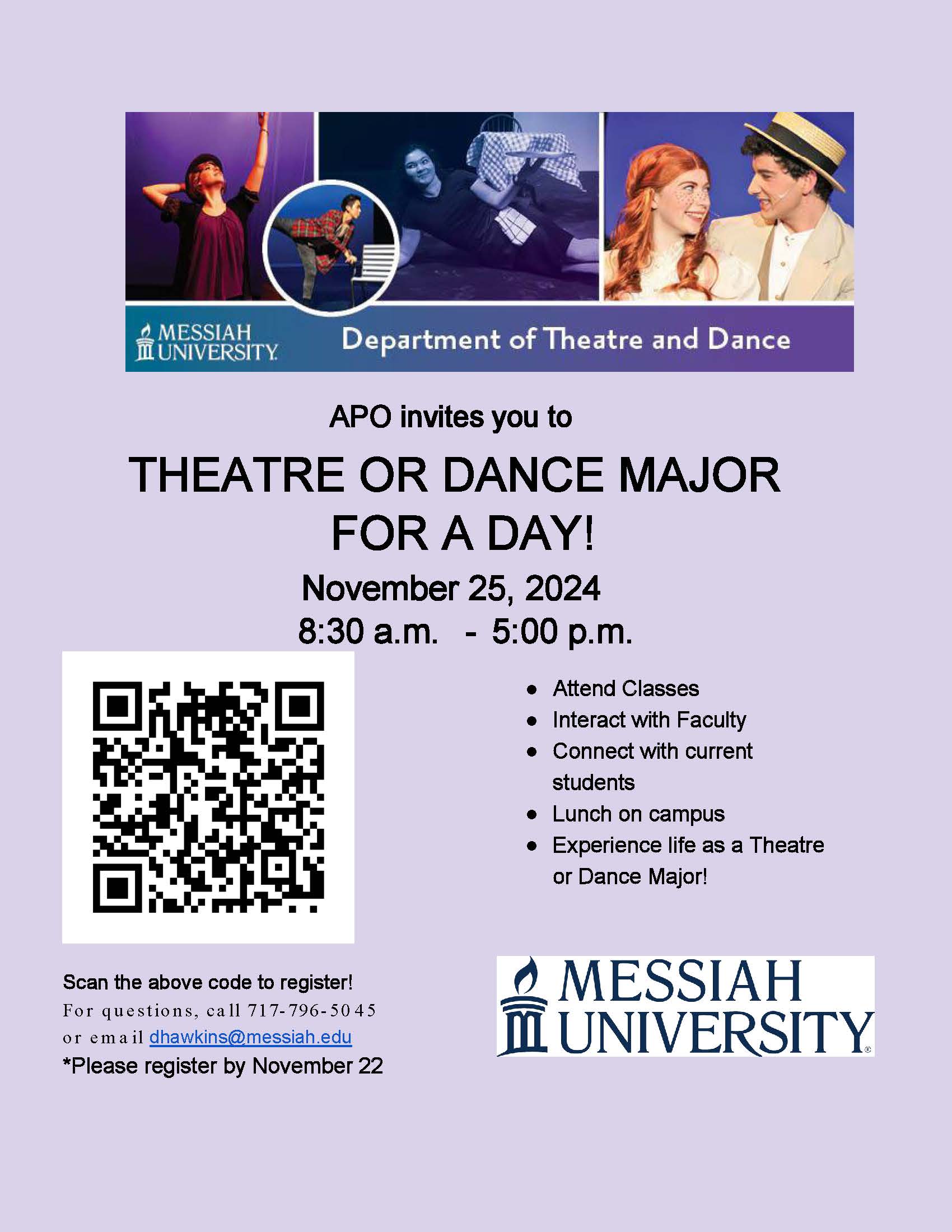 Theatre or dance major for a day final