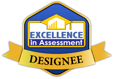 A badge saying "Excellence in Assessment Designee."
